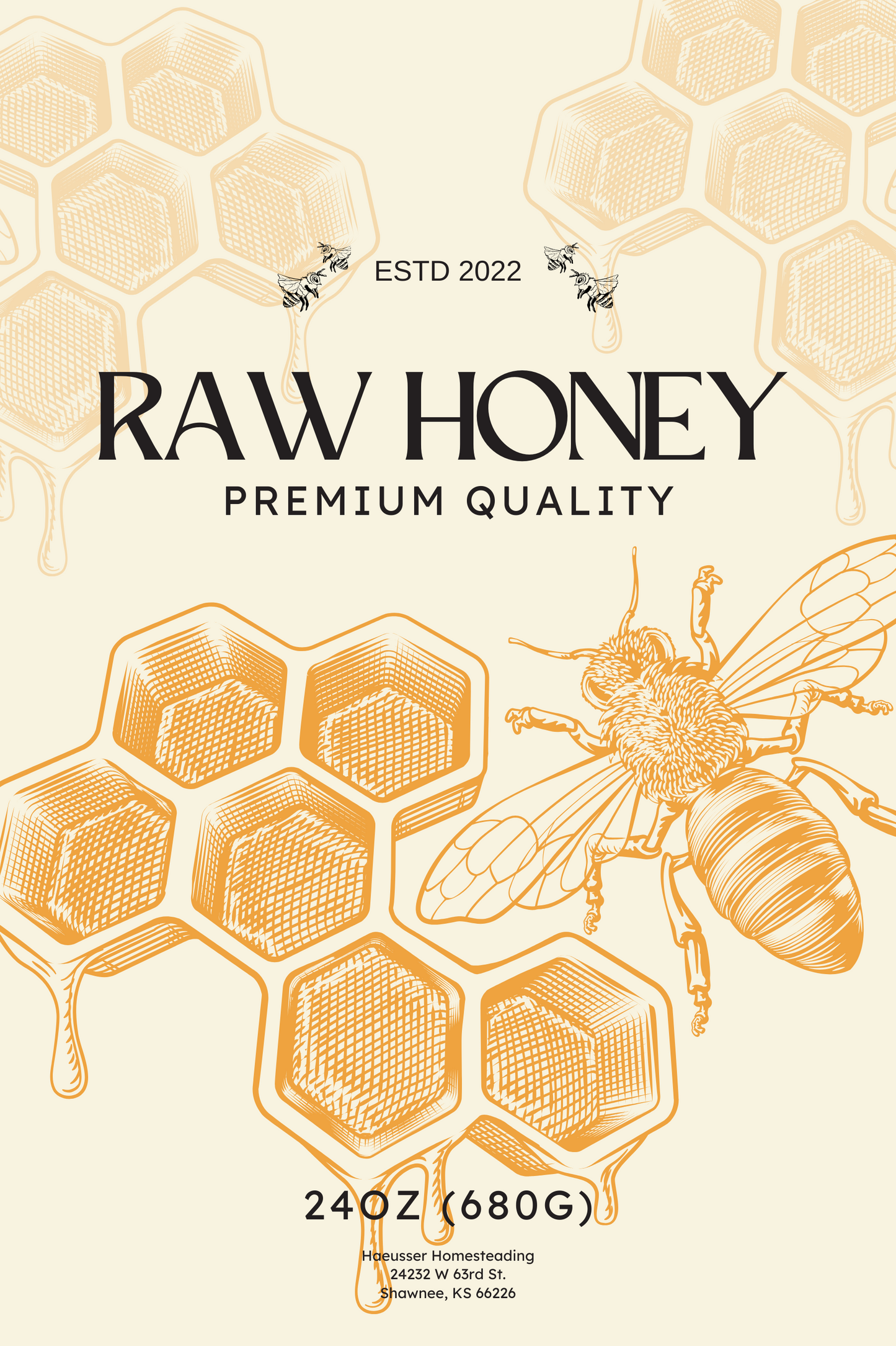 Raw Honey - 1.5lb bottle